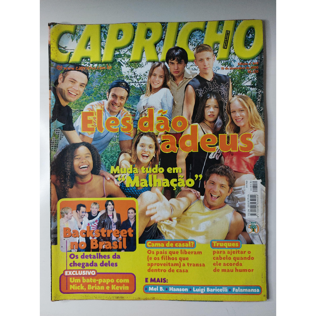 Revista Capricho 849 Malhação Backstreet Boys Hanson Mel B. Madonna 19 de novembro de 2000