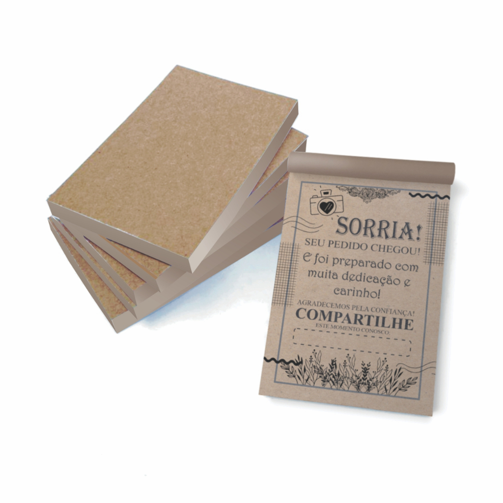5 Blocos (500 Folhas) Kraft Vintage para Agradecimento / Gratidão pela Compra em Oferta na Shopee