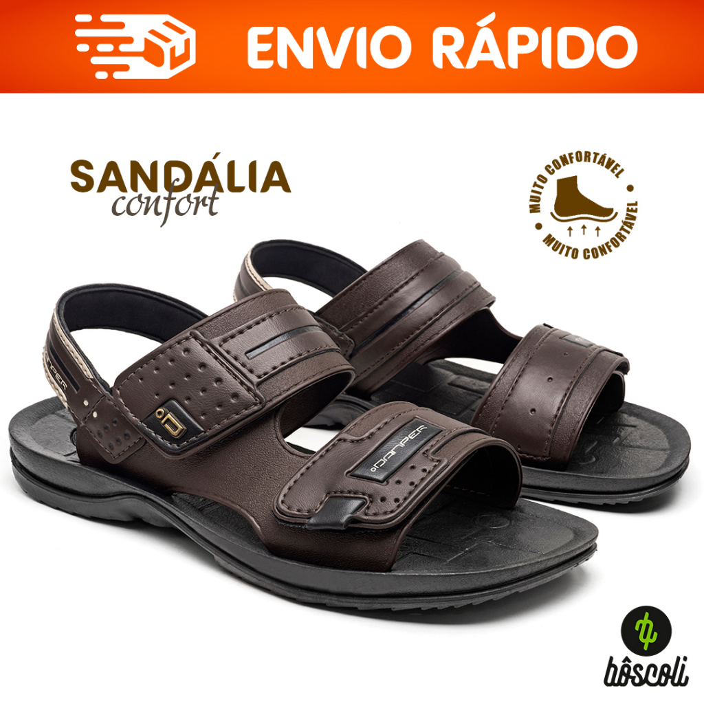 Papete Sandalia Masculino Adulto Moto Motoqueiro Motociclista Danper com Traseira Marrom Mônaco em Oferta na Shopee