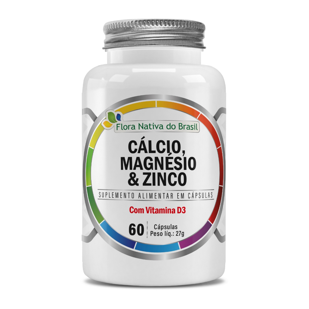 CMZ - Cálcio, Magnésio, Zinco, Vitamina D3 500mg 60 Caps em Oferta na Shopee