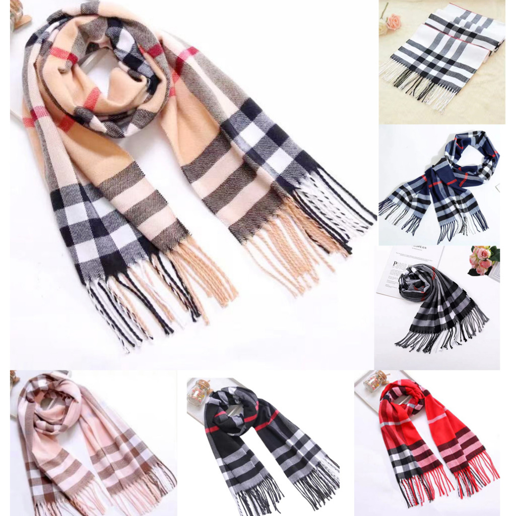 Cachecol Xadrez Feminino Lenço Pashmina Echarpe Masculino Unissex Para Frio Inverno