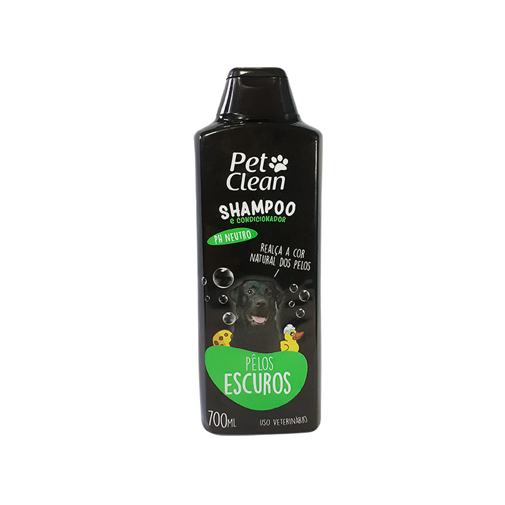 Shampoo 700ml Para Cachorros E Gatos Pelos Escuros Pet Clean