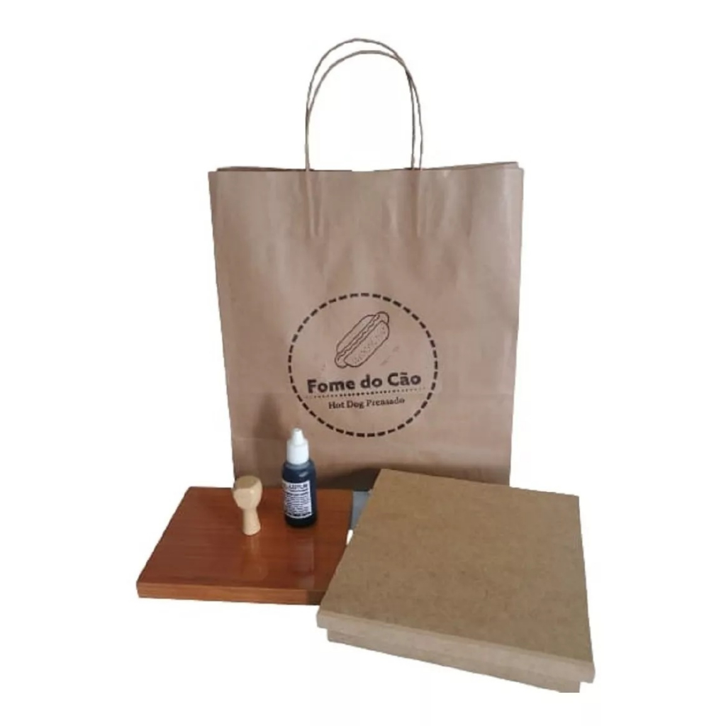 Carimbo Personalizado 12x12 Cm + Carimbeira + Tinta em Oferta na Shopee