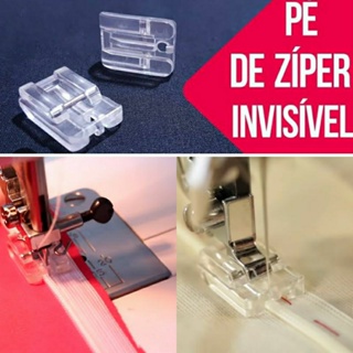 1 calcador de zíper invisível plástico transparente,sapata para ziper/sapatilha para instalar zíper C48 em Oferta na Shopee