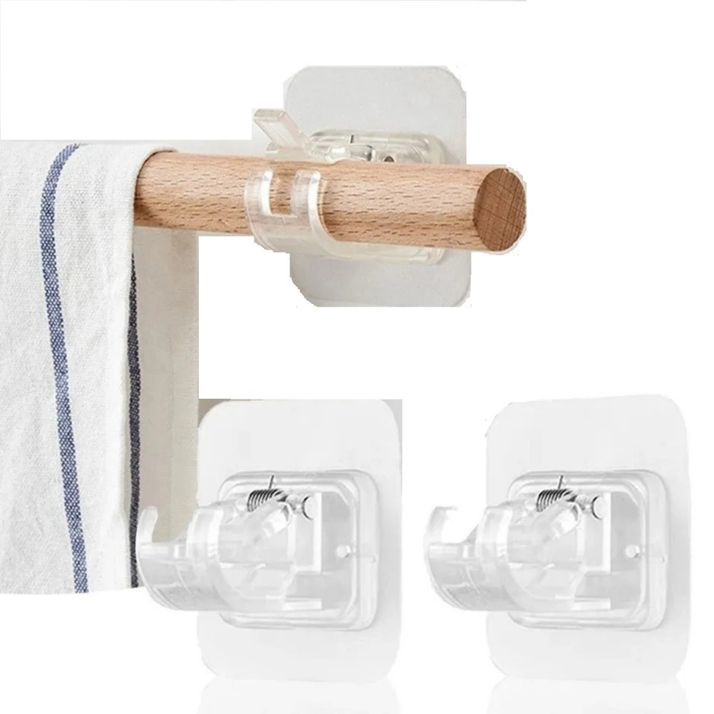 Suporte Haste Varão Cortina gancho Sem Parafusos Adesivo Resistente