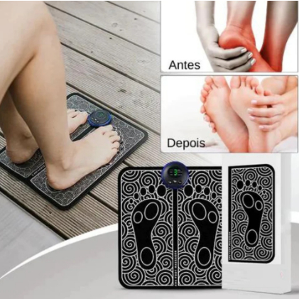 Tapete Massageador De Relaxamento Choque Tensão Alívio Muscular Digital de Pés EMS Elétrico USB Fisioterapia Recarregavel.