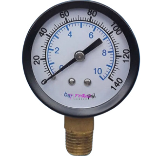 Manômetro Rosca Vertical 1/4 Escala 0 Á 10 Bar 150 Psi 50 Mm em Oferta na Shopee