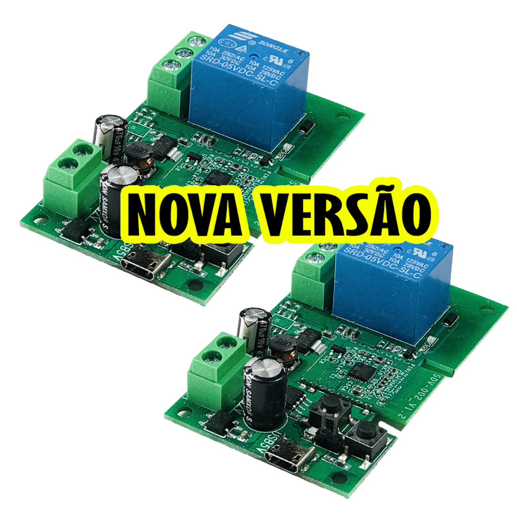Kit C/ 2 Sonoff Interruptor Módulo Relé Wifi Automação Ewelink Botoeira Dc 5v-7v-12v-32v