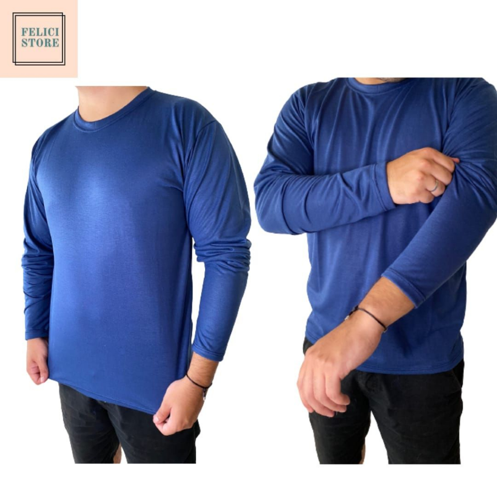 •	Camiseta Manga Longa Malha Fria 100% Poliéster  Felici Store Oficial