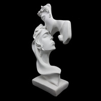 Casal de noivos 27 cm estilizado gesso cru namorados esculturas decoração casa rei do gesso arte engesso