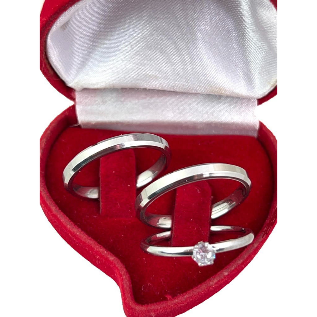 Par de Alianças de Namoro Delicada Fininha 3mm Chanfrada Prata + Solitário Pedra Zircônia em Oferta na Shopee