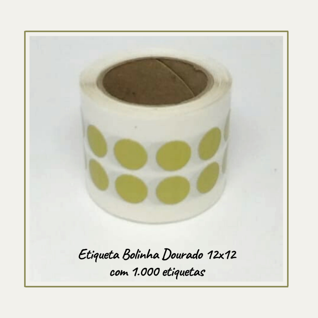 1000 Etiquetas Adesivas Selo Bolinha - Dourado