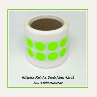 1000 Etiquetas Adesivas Selo Bolinha de Lacre - Verde Neon em Oferta na Shopee