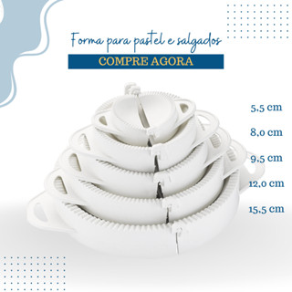 1 Conjunto Kit 5 Tamanhos Forma Molde Pastel Salgados Risole KEITA