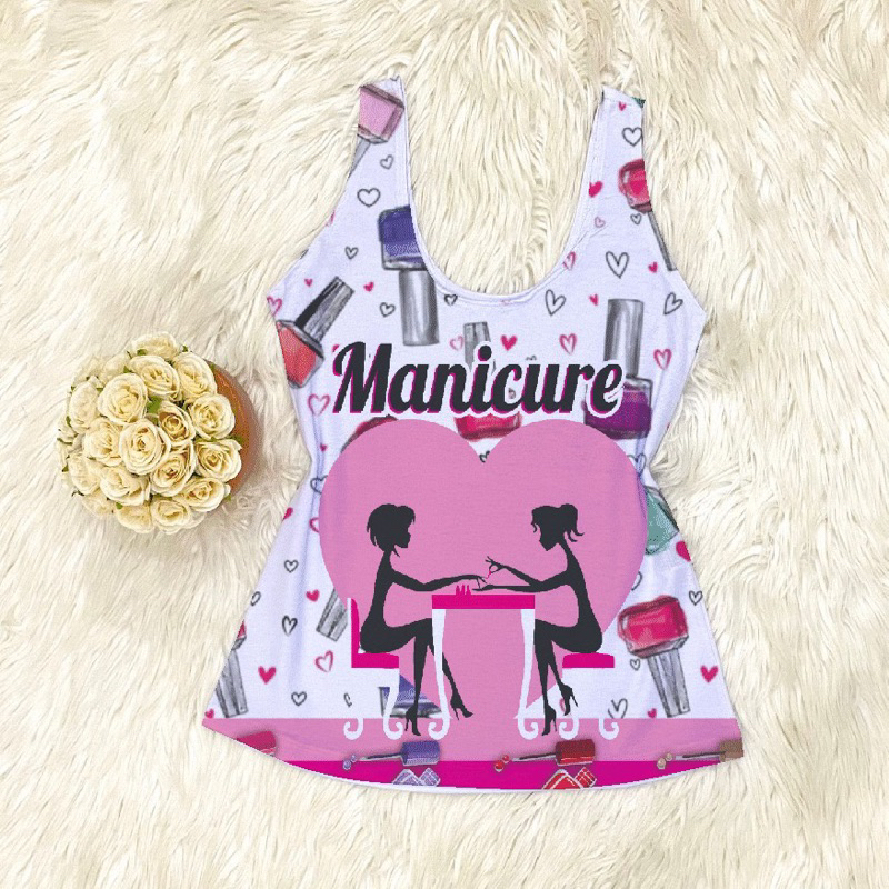 Regata Feminina Profissão Manicure/designer de unha/pedicure/profissional da beleza em Oferta na Shopee