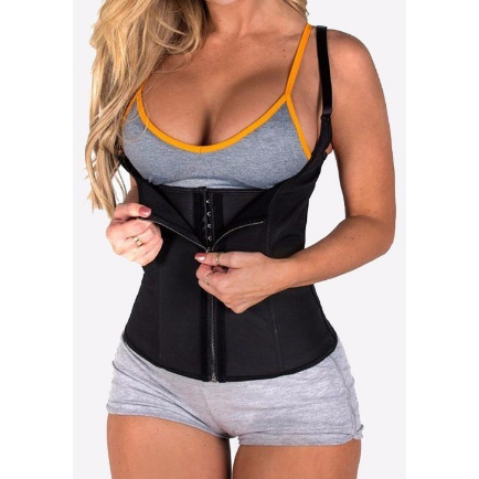 Cinta Modeladora De Cintura Corpete Corselete Para Treino Festas Feminina Reduz 3 Medidas Modela Colete Zíper e Alças. em Oferta na Shopee