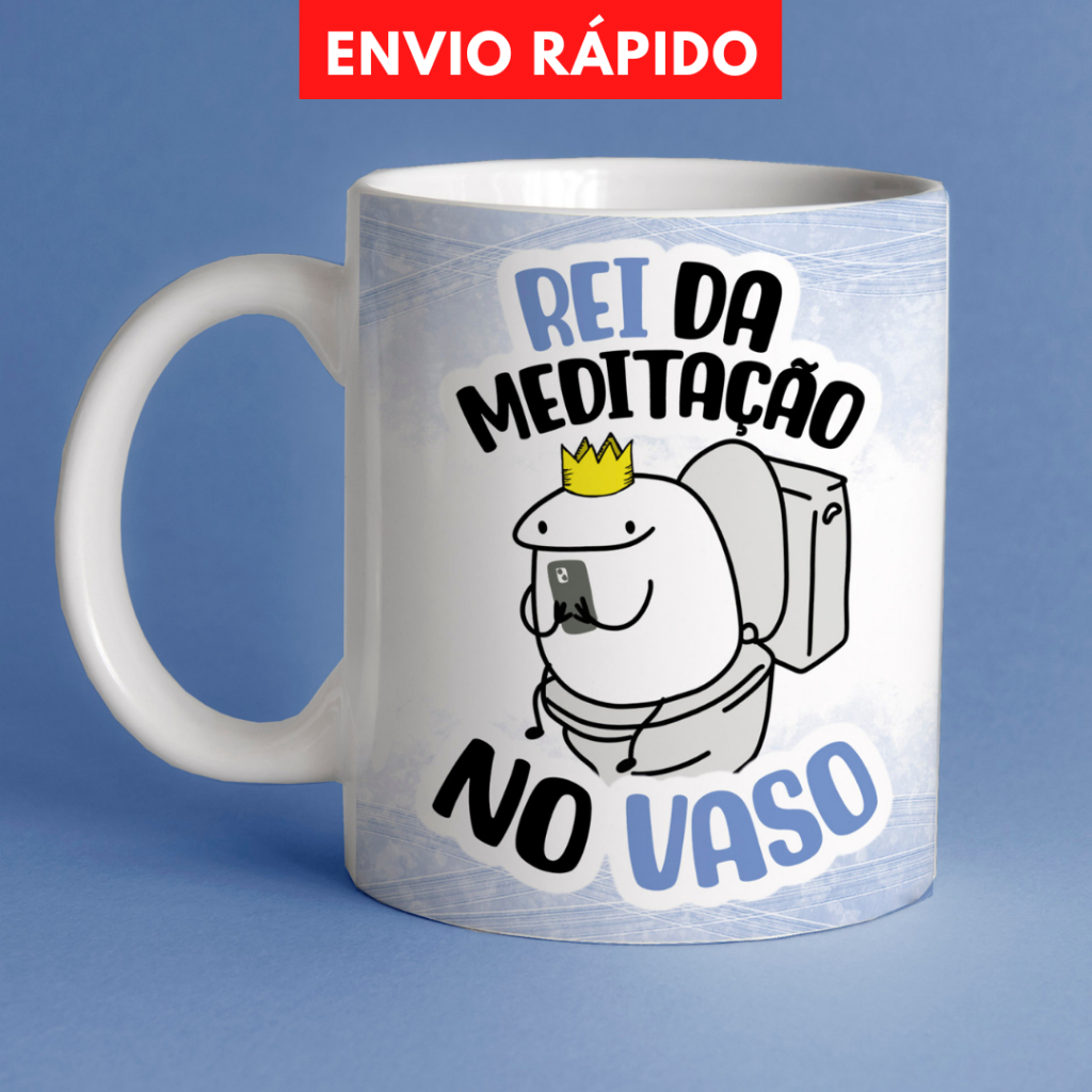 Imagem Caneca De Porcelana Dia Dos Pais Flork -Rei Da meditação No vaso -Presente dia Dos Pais