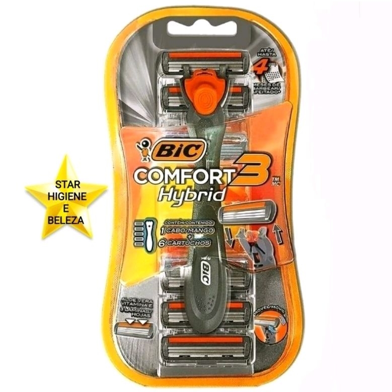 Aparelho de Barbear Bic Comfort Hybrid Com 6 Cartuchos