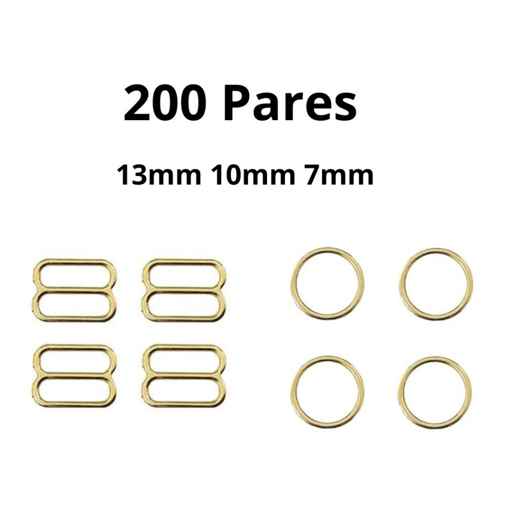 200 Pares de Argola e Regulador Dourado Para Alças de Sutiã em Oferta na Shopee