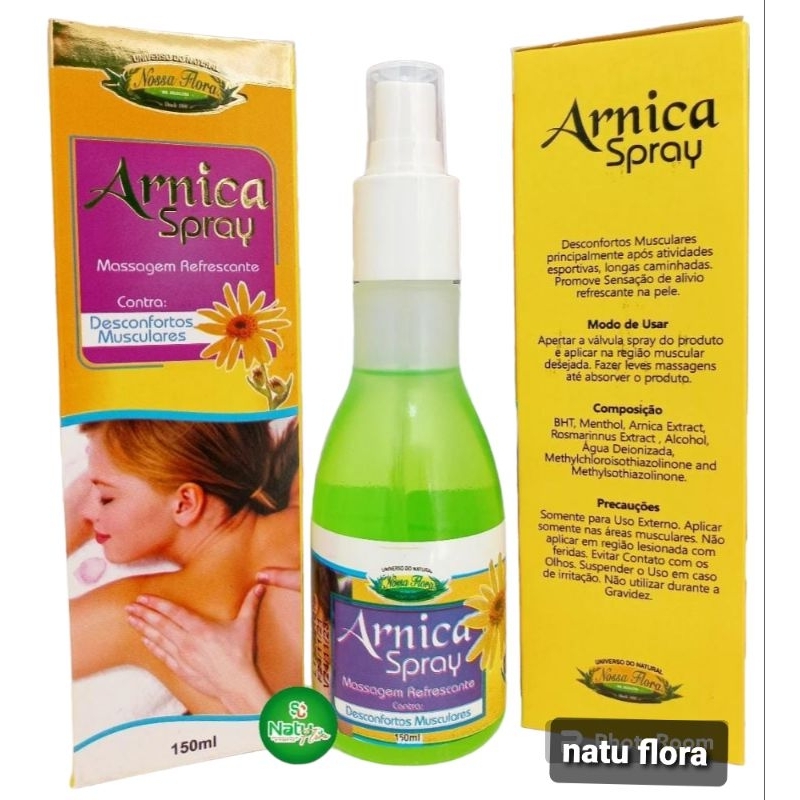Arnica Spray gel Massagem Refrescante 150mL nossa Flora