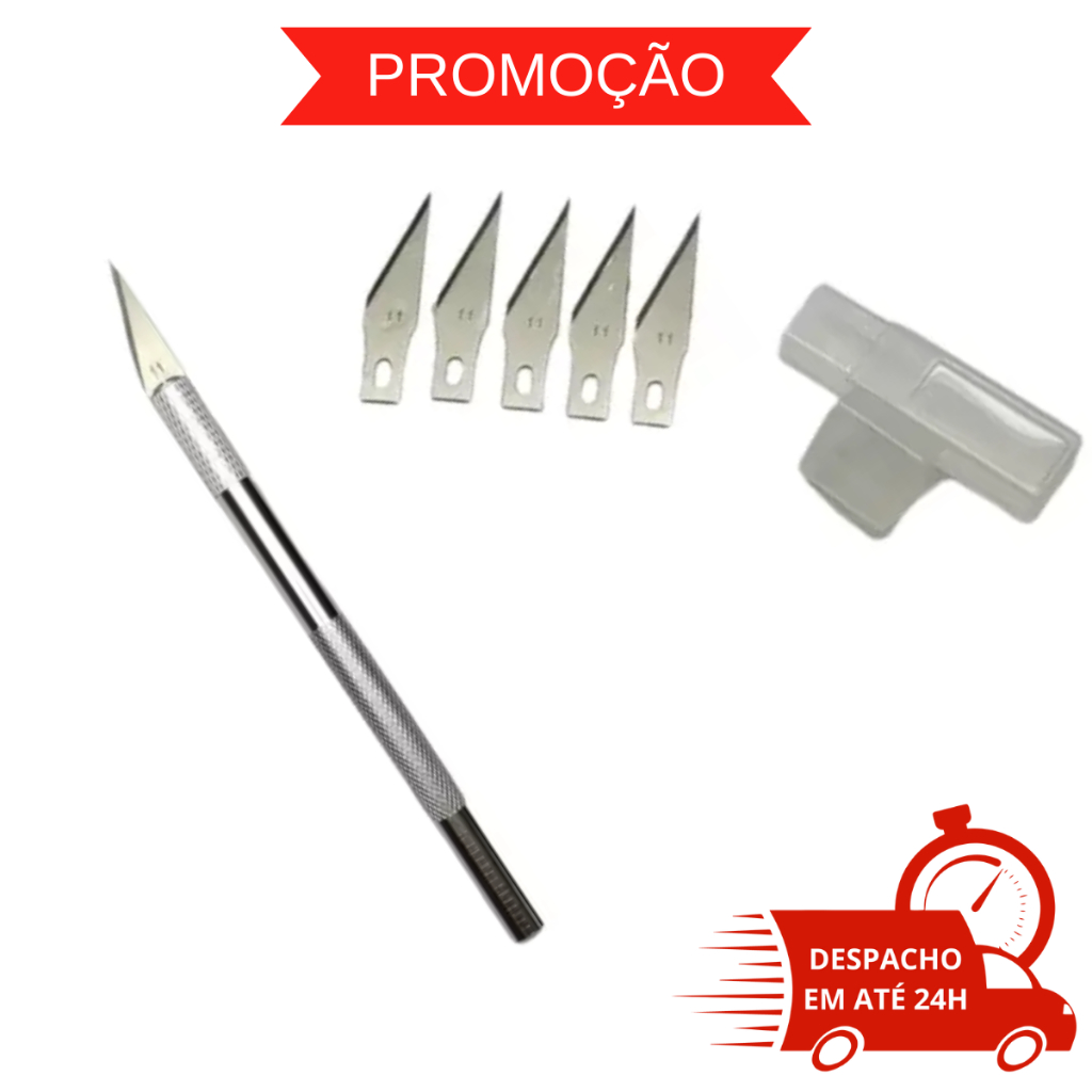 Caneta Estilete de Precisão Mantovani - Artesanato + 5 Lâminas