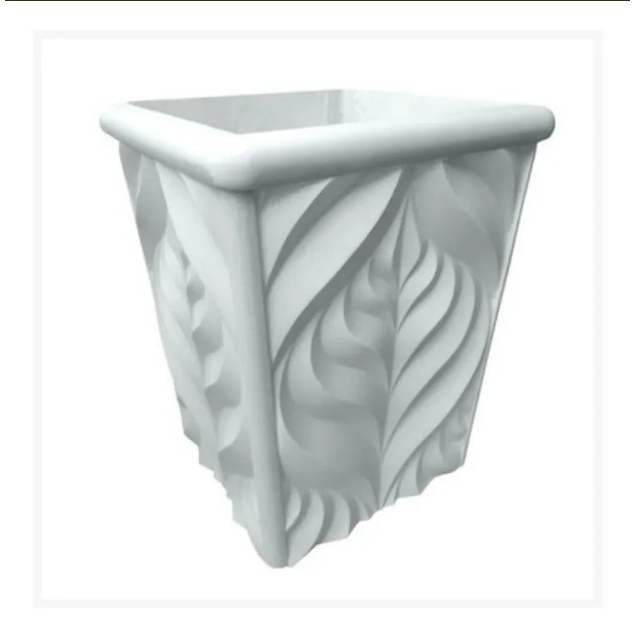 Forma 3d Mini Vaso Folha 24x21x14cm ABS 2mm Molde 3d para gesso/cimento