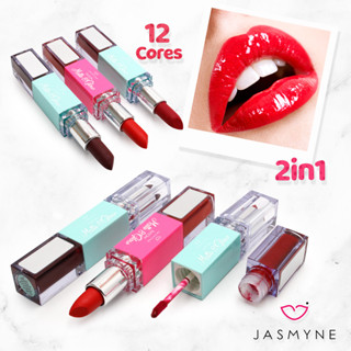 Batom Matte Glow Labial 2 em 1 Liquido e Bastão Maquiagem Jasmyne JS1706