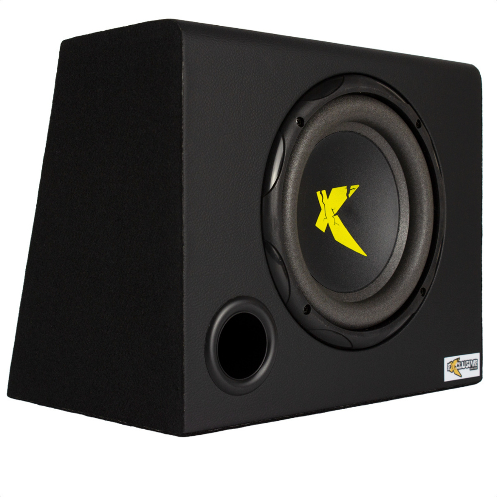 Caixa de Som Amplificada 8" Subwoofer XC403 Trapézio 400W RMS 3 canais Exclusive Sub Porta Malas