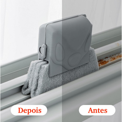 Limpador Janela Escova Limpeza Cantos Multiuso Janelas Cozinha Fogão Limpa Canto Pratico Casa Microfibra GA024