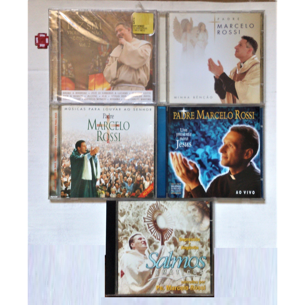 Cd Padre Marcelo Rossi - Paz Sim + Minha Benção + Ao Vivo + Um Presente = São 5 Cds