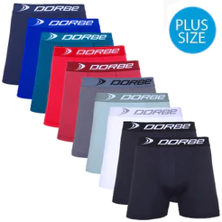 Kit 10 Cuecas Boxer Plus Size Microfibra Dorbe Não Enrola Original Masculina Cueca Box Plu Masculino