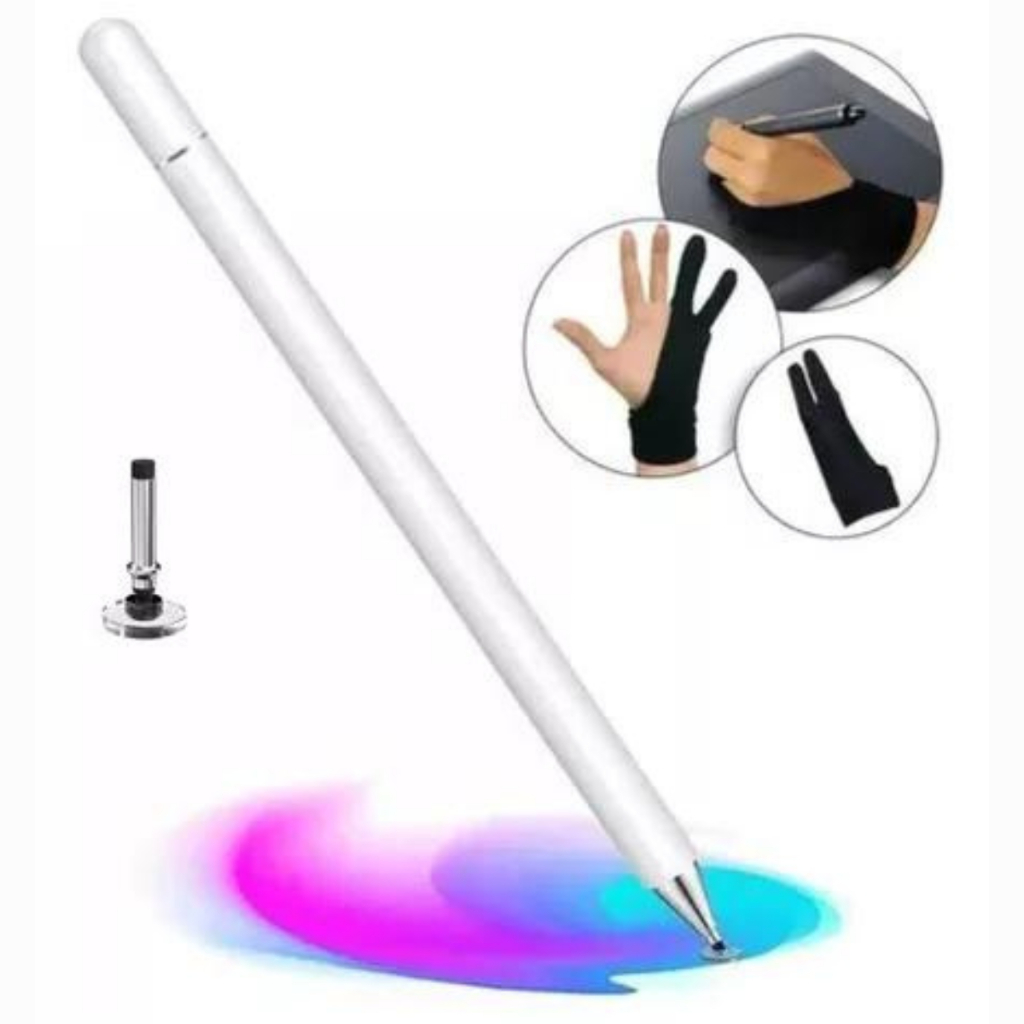 Caneta Stylus Ponta Fina Mesa Digitalizadora + Luva Premium