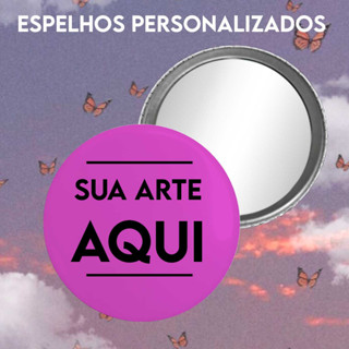 Kit Espelhos de Bolsa Personalizados 30/35/40/45/50 unidades tamanho 5,5 cm Espelho