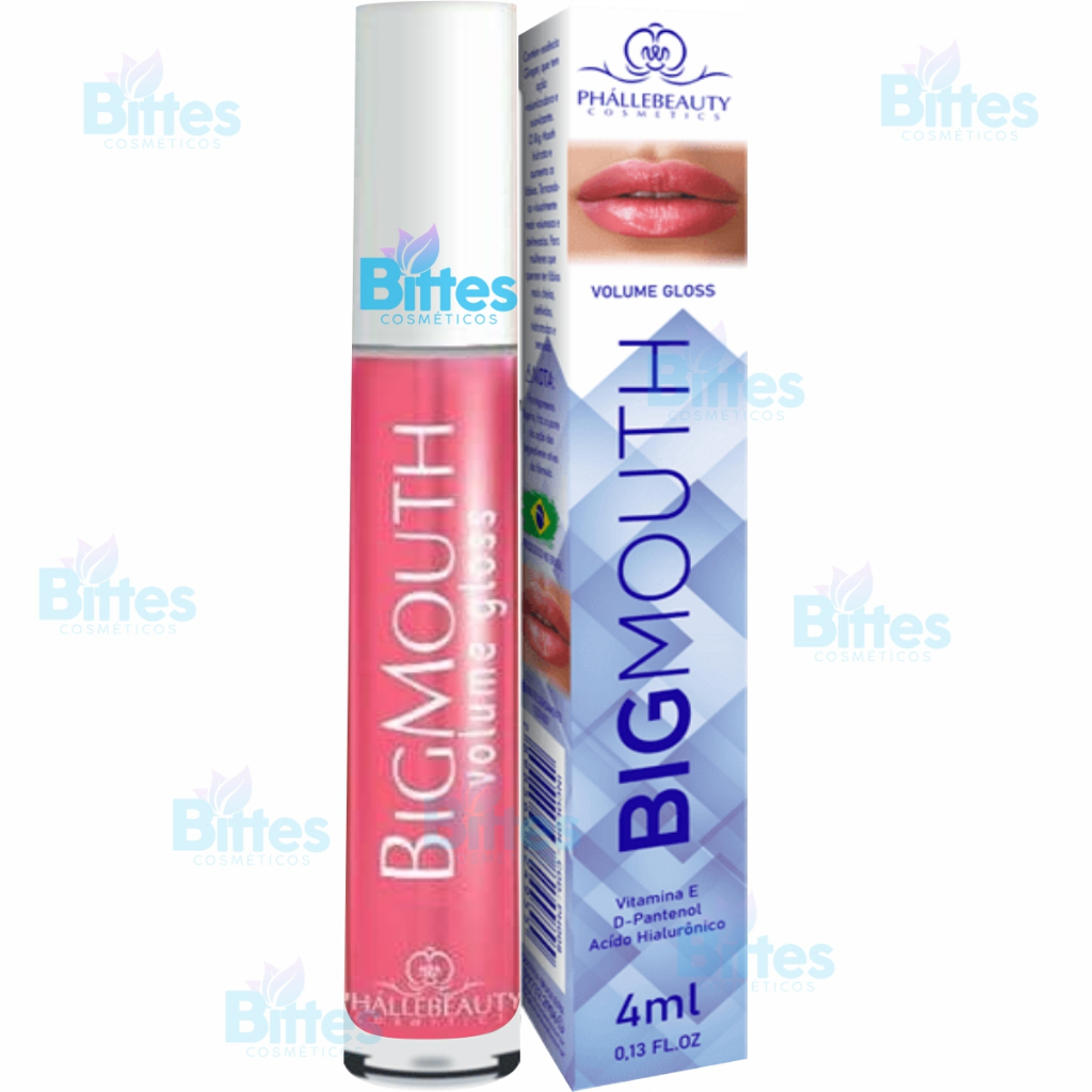 GLOSS VOLUME LABIAL PHÁLLEBEAUTY COSMÉTICOS BIG MOUTH ROSA