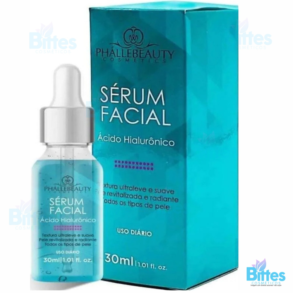 SÉRUM FACIAL PHÁLLEBEAUTY COSMÉTICOS COM ÁCIDO HIALURÔNICO E COLÁGENO