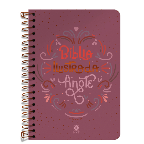 Bíblia Ilustrada Anote Rosa Brilhante - NVT - Letra Normal - Capa Dura Espiral em Oferta na Shopee