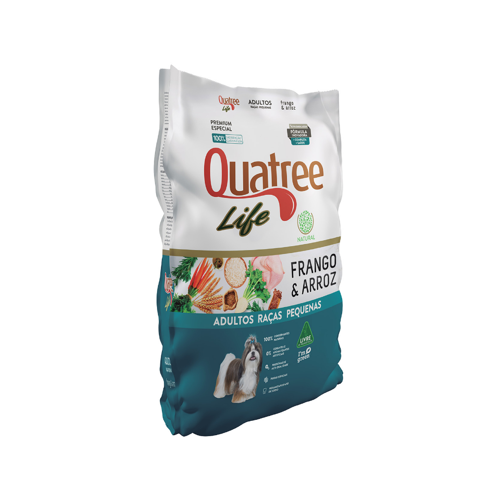 Ração Quatree Life Adulto Raças Pequenas Frango e Arroz 20 kg
