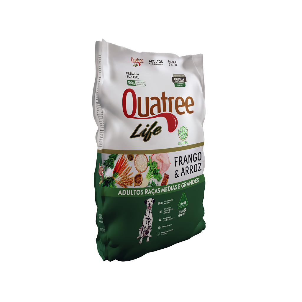Ração Quatree Life Adulto Raças Médias e Grandes 20 kg