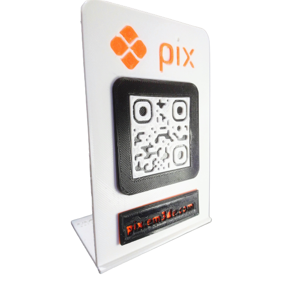 Placa sinalização QR Code PIX, Telefone Email
