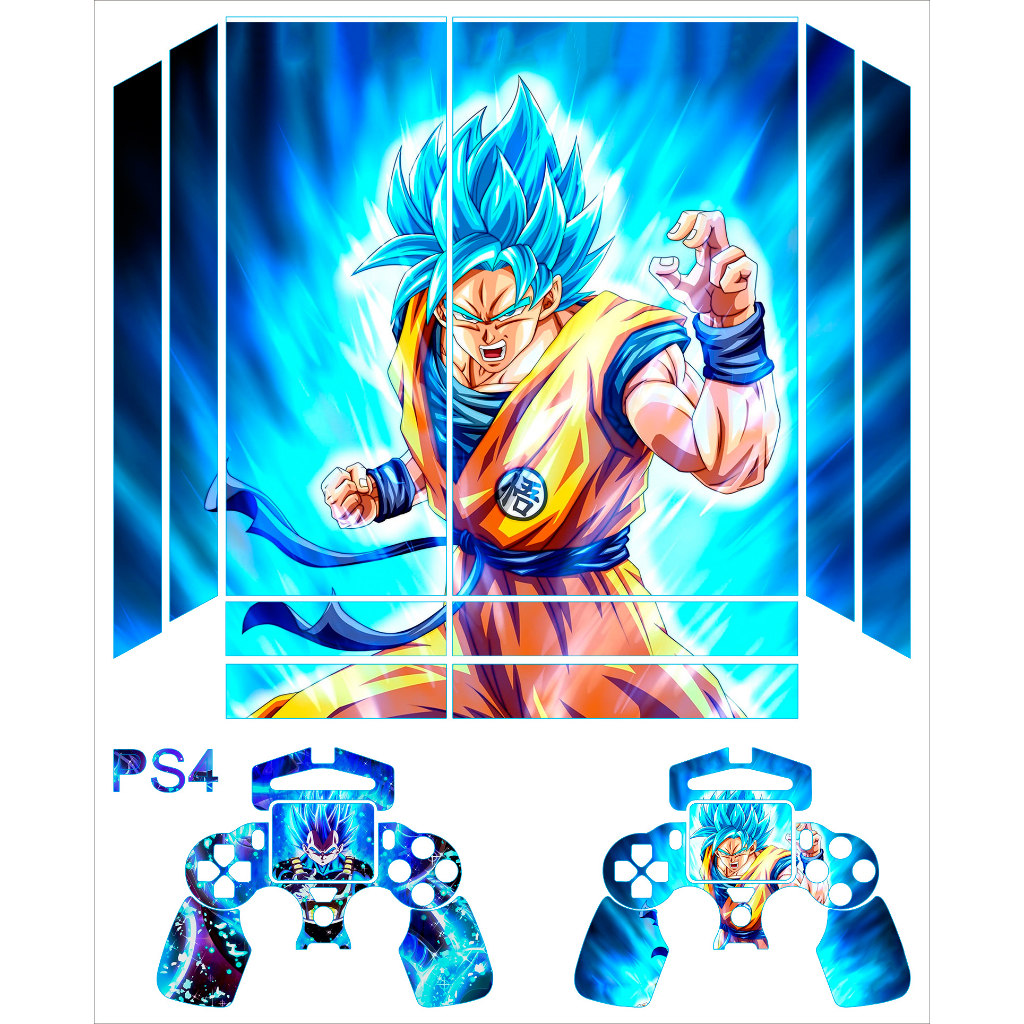 Skin adesiva para Playstation 4 / PS4 Fat - Dragon Ball/ Goku