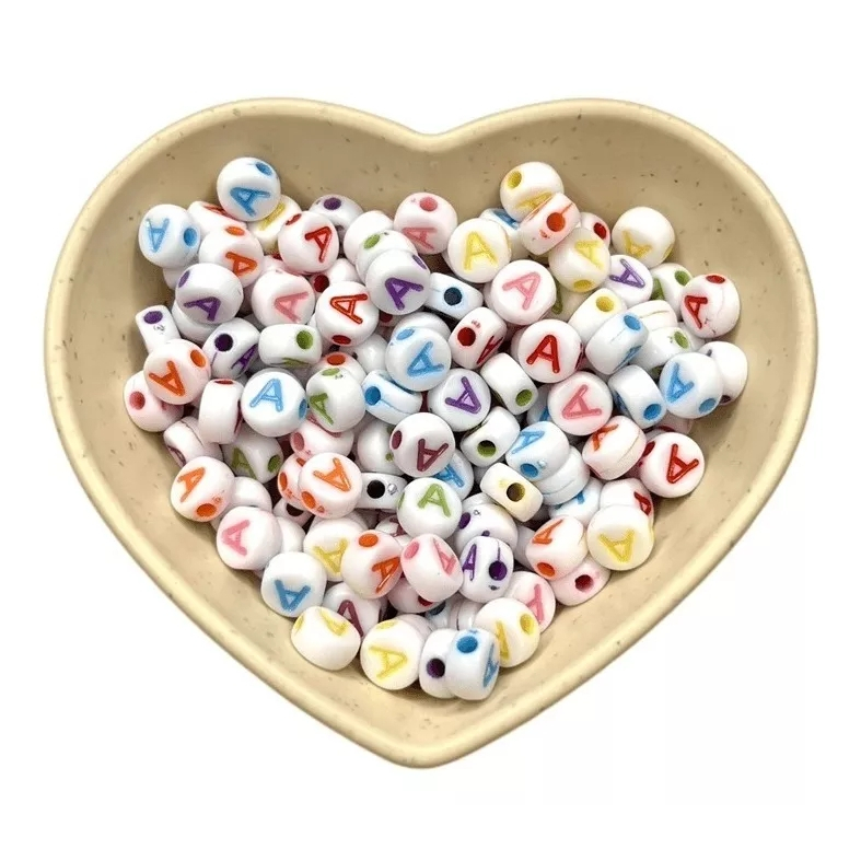 Miçangas Letras Coloridas A Sua Escolha 100 Pçs em Oferta na Shopee