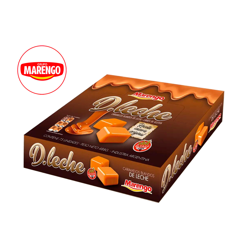 Caramelo Sabor Doce de Leite Bocadito Marengo Artesanal Tradicional Argentino Cx c/ 75 Importado