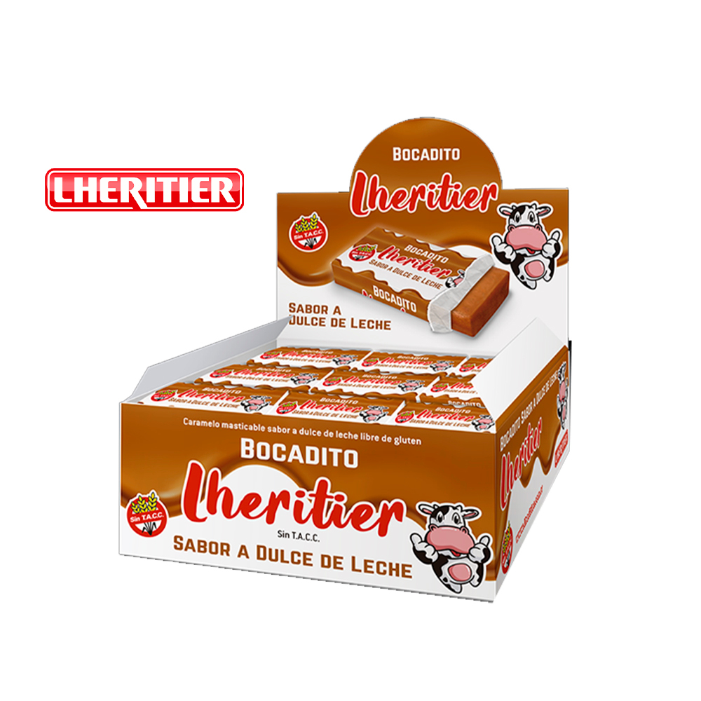 Caramelo Sabor Doce de Leite Bocadito Lheritier Tradicional Argentino Caixa c/ 52 Importado