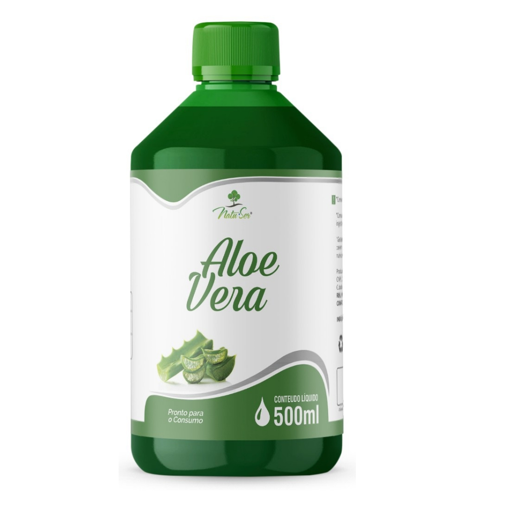 Aloe Vera Pura Extrato Líquido Legítima 100% Babosa 500ml Chá Suco Bebida