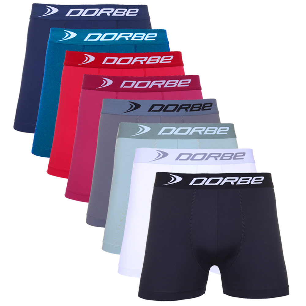 Kit 8 Cuecas Boxer Microfibra Dorbe Não Enrola Original Masculina Cueca Box Masculino Adulto Sortido - Men Clothes