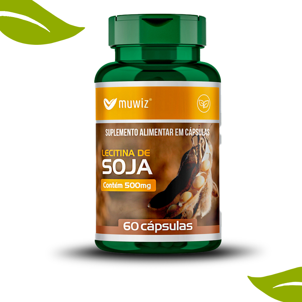 Lecitina de Soja Muwiz 500mg 60 Cápsulas (Antioxidante) - Promoção Especial