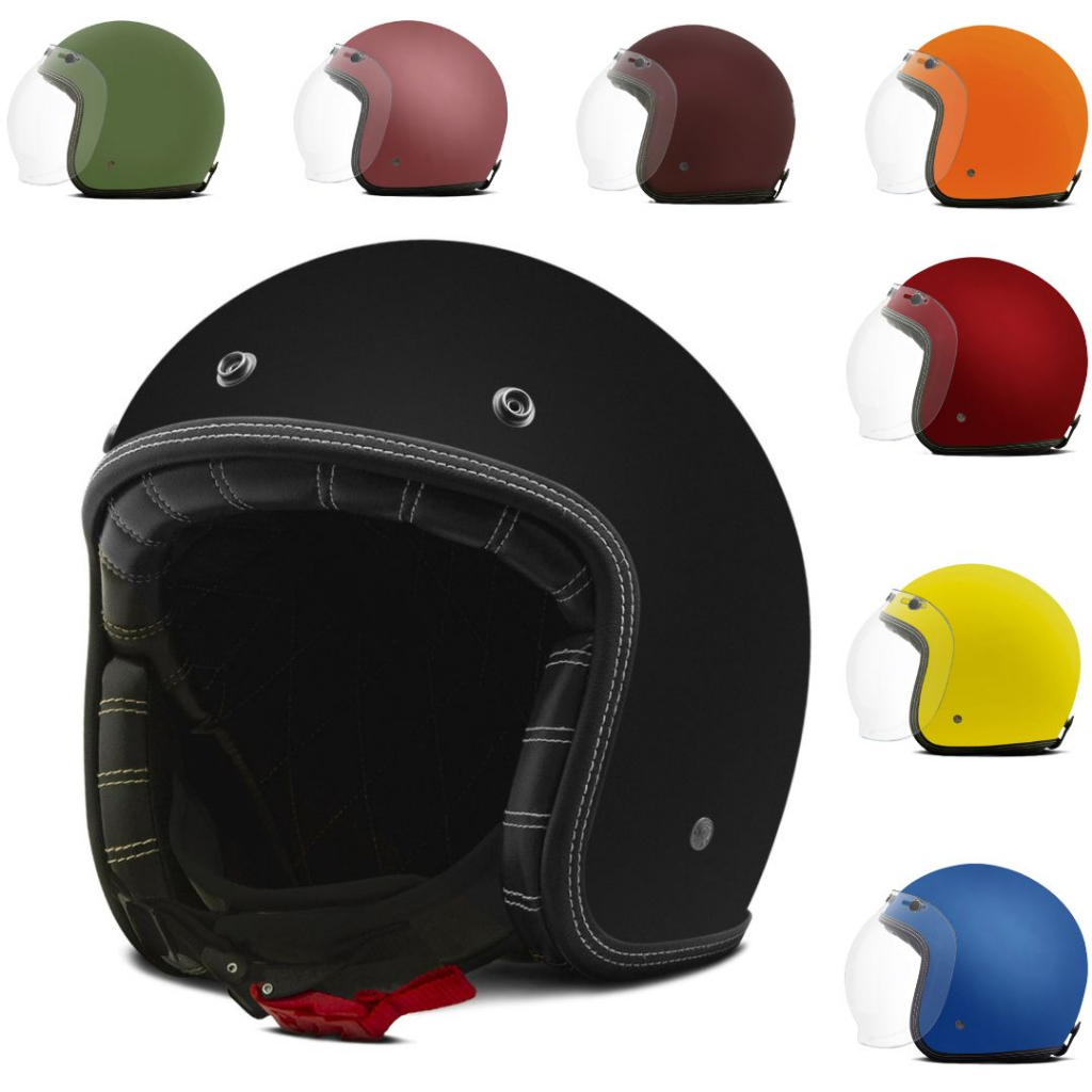 Capacete Aberto Moto Vintage Custom Etceter Solid Fosco Old School Masculino e Feminino Retrô em Oferta na Shopee