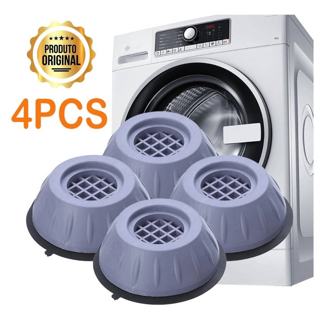 Kit Com 4 Unidades Protetor Pé Máquina Niveladores lavadora De Roupas Secadora Anti Vibração Suporte Nivela Para Fugao Geladeira Pés Máquina De Lavar Casa Cozinha Multiuso