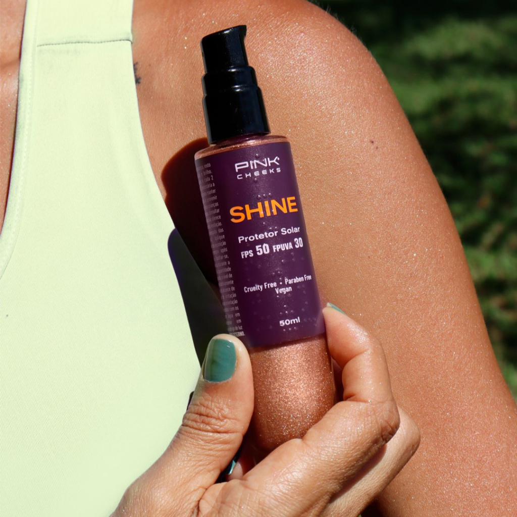 Shine Protetor Solar Iluminador FPS50 50ml Filtro Solar Corporal Efeito Iluminador em Oferta na Shopee