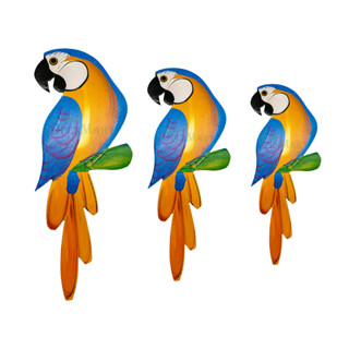 Trio de Arara quadro Grande enfeite de parede varanda jardim decorativo em MDF